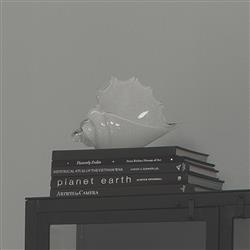 Tristan Coastal Beach White Hand Blown Glass Shell Sculpture|