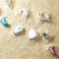 Tristan Coastal Beach White Hand Blown Glass Shell Sculpture|