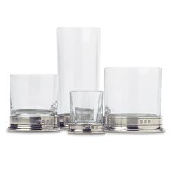 MATCH Modern Pewter Base Clear Crystal Highball Glass|