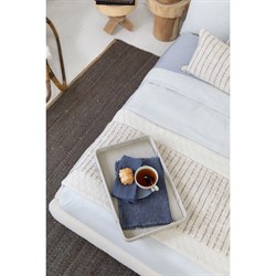 Jojo Coastal Beach Blue Cotton Striped Oversized Throw Blanket|