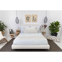 Jojo Coastal Beach Blue Cotton Striped Oversized Throw Blanket|