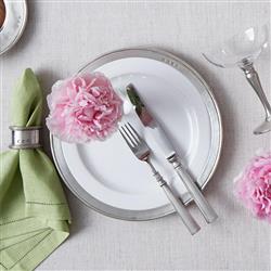 MATCH Modern Convivio Rim White Ceramic Dinner Plate|