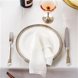 MATCH Modern Convivio Rim White Ceramic Dinner Plate|