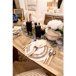 MATCH Modern Convivio Rim White Ceramic Dinner Plate|