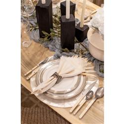 MATCH Modern Convivio Rim White Ceramic Dinner Plate|