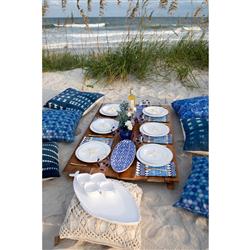 Lastra Coastal White Melamine Dinner Plate|