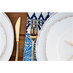 Lastra Coastal White Melamine Dinner Plate|