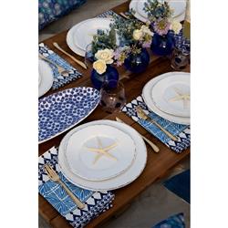 Lastra Coastal White Melamine Dinner Plate|