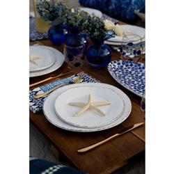 Lastra Coastal White Melamine Dinner Plate|