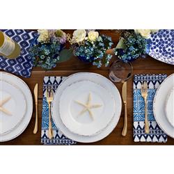 Lastra Coastal White Melamine Dinner Plate|