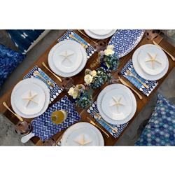 Lastra Coastal White Melamine Dinner Plate|