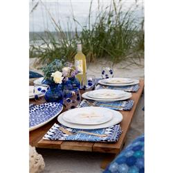 Lastra Coastal White Melamine Dinner Plate|