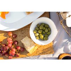 Lastra Coastal White Melamine Serving Bowl|