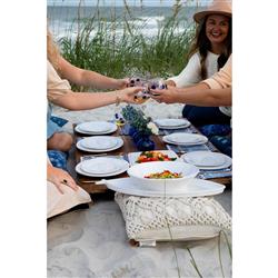 Lastra Coastal White Melamine Shallow Serving Bowl|