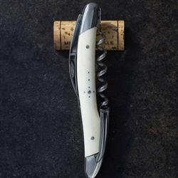 Forge de Laguiole Modern Silver Stainless Steel Bone Handle Corkscrew|