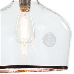 Demi John Industrial Loft Brown Jute Rope Glass Pendant - Small|