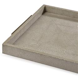 Modern Classic Grey Shagreen Square Tray|