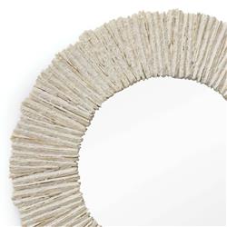 Slate Coastal Natural Resin Round Wall Mirror|