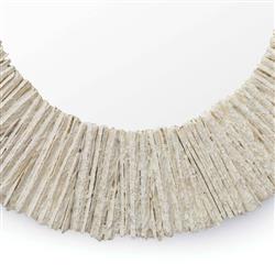 Slate Coastal Natural Resin Round Wall Mirror|