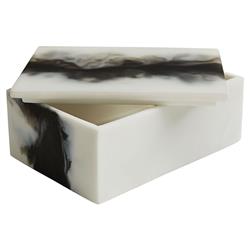 Hollie Modern Black And White Resin Decorative Boxes - Set of 2|