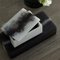 Hollie Modern Black And White Resin Decorative Boxes - Set of 2|