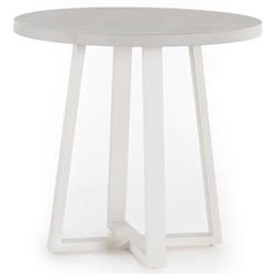 Maceo Modern Classic Stone Top Iron Base Outdoor Dining Table - Small - 31.5"W|