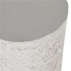 Otto Modern Classic White Concrete Outdoor Round End Table|