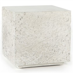 Otto Modern Classic White Concrete Outdoor Square End Table|