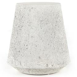 Otto Modern Classic White Concrete Outdoor Tapered End Table|