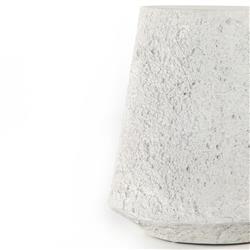 Otto Modern Classic White Concrete Outdoor Tapered End Table|