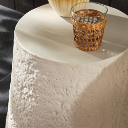 Otto Modern Classic White Concrete Outdoor Tapered End Table|