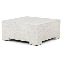 Otto Modern Classic White Concrete Outdoor Coffee Table|