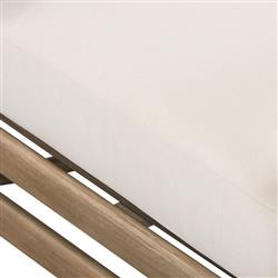 Rose Coastal Beach Off White Upholstered Rope Back Wood Outdoor Lounge Chair|