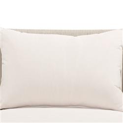 Rose Coastal Beach White Upholstered Brown Wood Frame Outdoor Chaise|