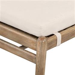 Rose Coastal Off White Upholstered Woven Rope Wood Outdoor Dining Side Chair|