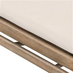 Rose Coastal Off White Upholstered Woven Rope Wood Outdoor Dining Side Chair|