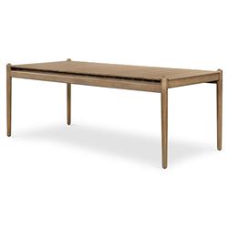 Rose Coastal Beach Brown Wood Rectangular Outdoor Dining Table - Large - 81"W|