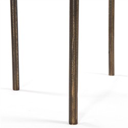 Jared Industrial Loft White Iron Brass Base Round Outdoor Planter - Small|