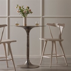 Mona Modern Classic Silver Aluminum Outdoor Counter Table - 32"W|