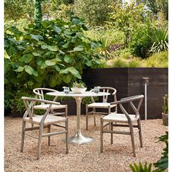 Mona Modern Classic Silver Aluminum Outdoor Bistro Table - 42"W|