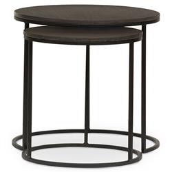 Ava Modern Classic Black Metal Outdoor Nesting Coffee Table - Set of 2|