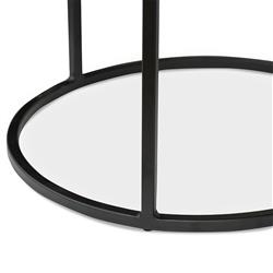 Ava Modern Classic Black Metal Outdoor Nesting Coffee Table - Set of 2|