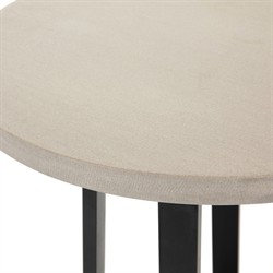 Maceo Modern Classic Grey Stone Black Iron Round Outdoor Counter Table - 30"W|
