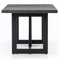Judith Industrial Loft Black Stone Outdoor Dining Table - 69"W|
