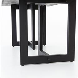 Judith Industrial Loft Black Stone Outdoor Dining Table - 69"W|