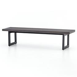 Judith Industrial Loft Black Stone Outdoor Dining Bench|