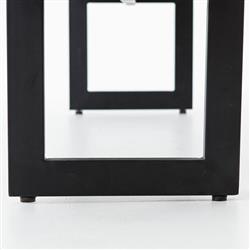 Judith Industrial Loft Black Stone Outdoor Dining Bench|