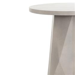 Barley Industrial Loft Grey Concrete Round Outdoor Pedestal End Table|
