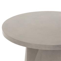 Barley Industrial Loft Grey Concrete Round Outdoor Pedestal End Table|