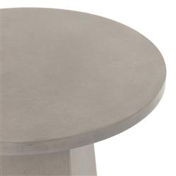 Barley Industrial Loft Grey Concrete Round Outdoor Pedestal End Table|
